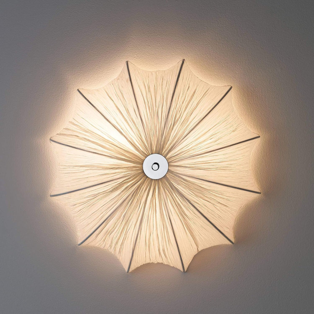 Possini Euro Design Planetarium Modern Close to Ceiling Light Flush Mount Fixture 21' Wide Chrome White Fabric Scalloped Bowl Shade for Bedroom Hallway Living Room Dining Room Bathroom Kitchen