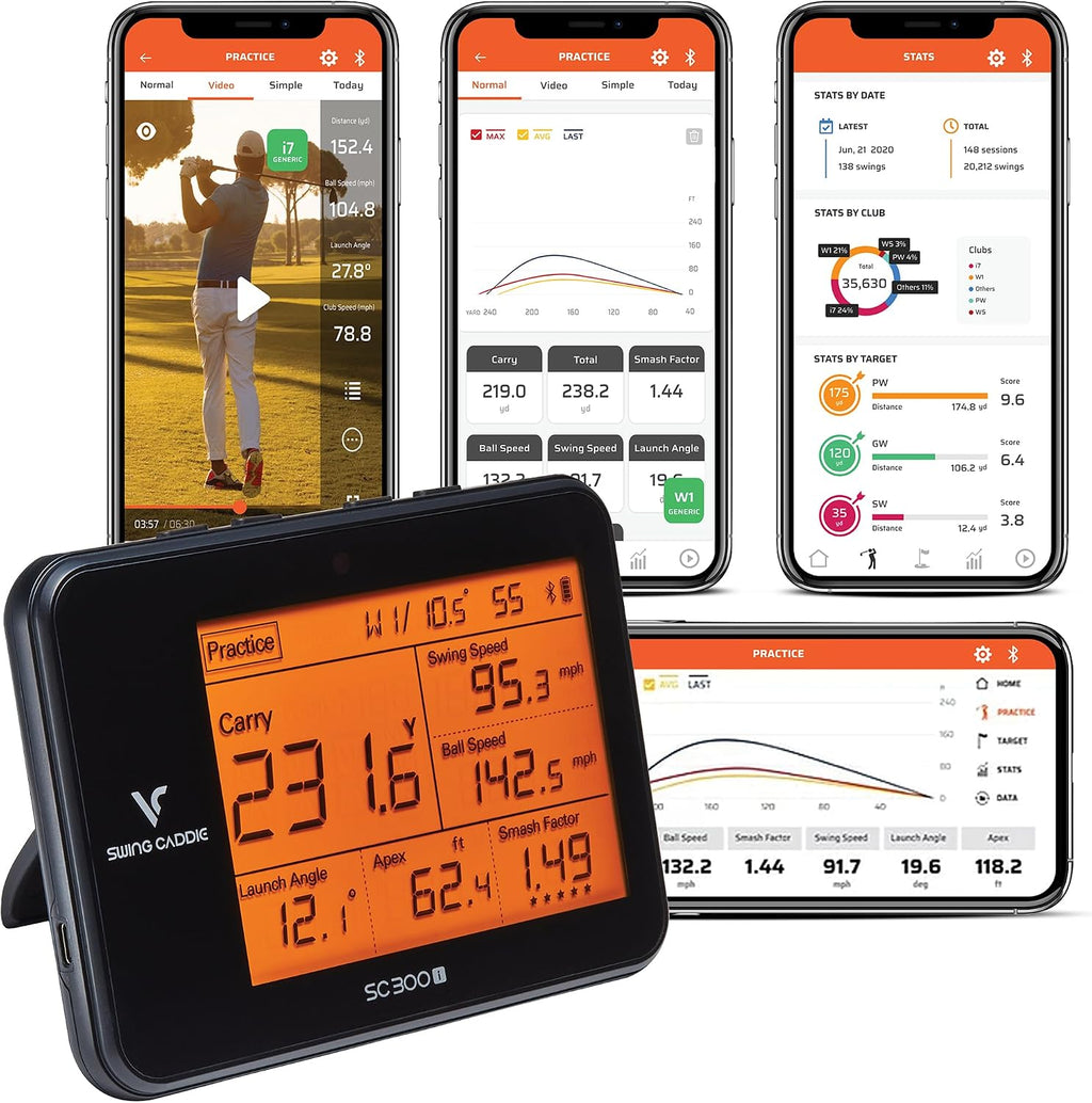 Voice Caddie Portable Golf Launch Monitor and Swing Analyzer with Real-Time Shot Data Tracking | Ideal Golf Swing Trainer/Training Equipment for Indoor & Outdoor | Up to 20 Hours Battery Life