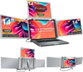14' Laptop Screen Extender Monitor Portable, Quad Monitor, Just 1 Cable for 3 Screens, FHD 1080P IPS Laptop Extender Compatible with Wins/Mac(M1 M2 M3) for 13.6' - 17.3' Laptops