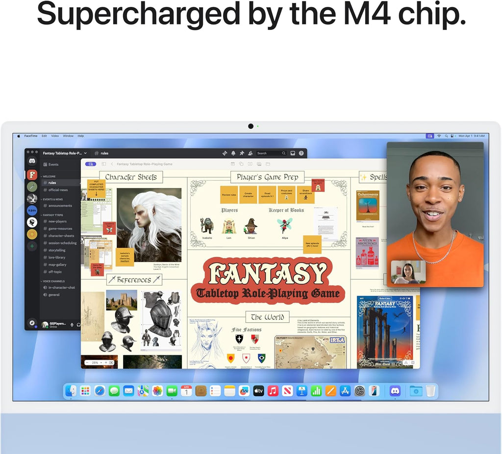 Apple 2024 iMac All-in-One Desktop Computer with M4 chip with 8-core CPU and 8-core GPU: Built for Apple Intelligence, 24-inch Retina Display, 16GB Unified Memory, 256GB SSD Storage; Blue