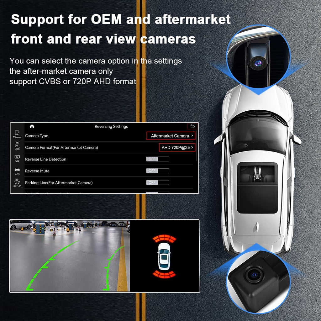 PEMP Ultra-Thin 12.3' for BMW 3 Series F30 NBT CIC Wireless and Wired CarPlay Android Auto Screen Calls Using The OEM Bluetooth with a 720P AHD Reverse Camera (2012-2017)