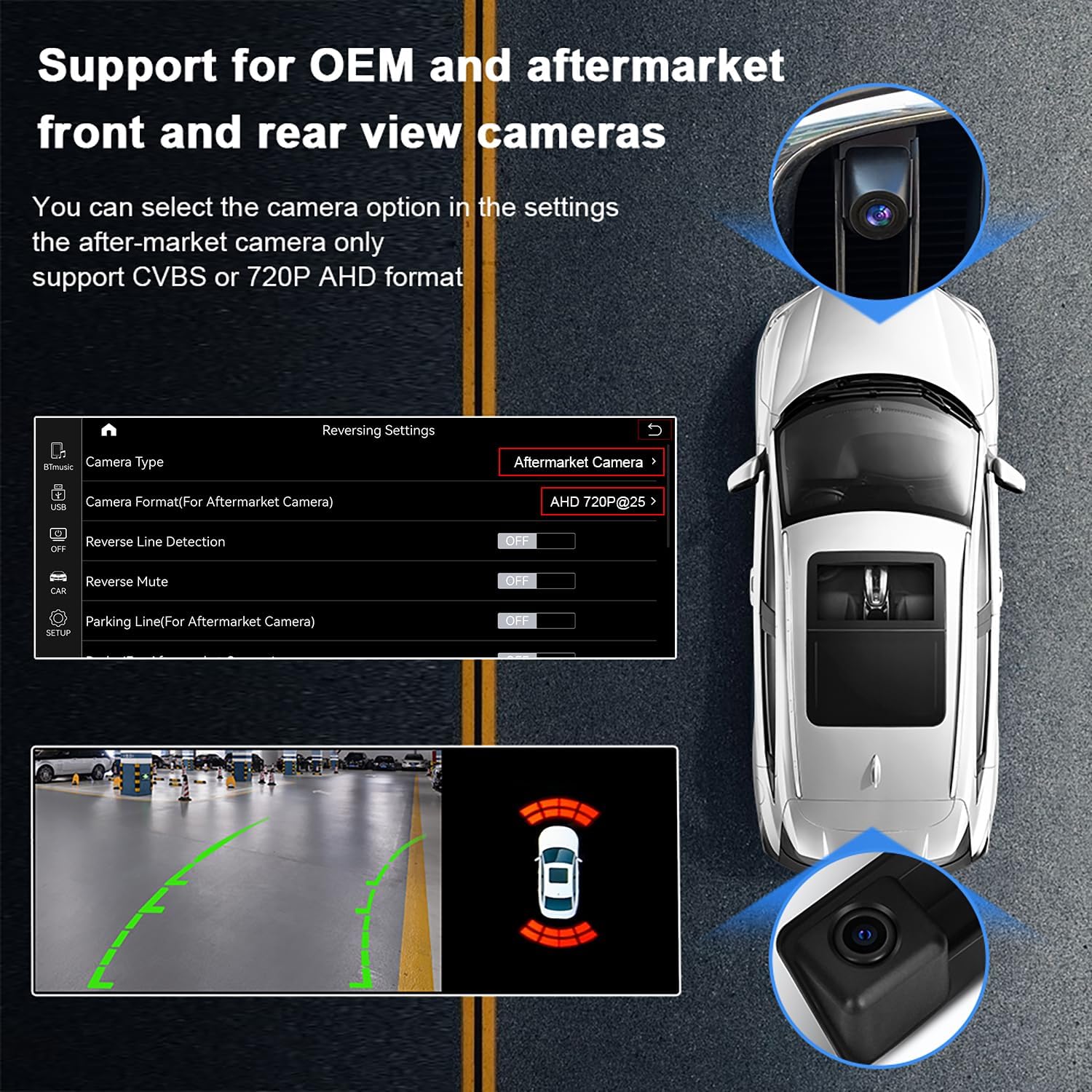 PEMP Ultra-Thin 12.3' for BMW 3 Series F30 NBT CIC Wireless and Wired CarPlay Android Auto Screen Calls Using The OEM Bluetooth with a 720P AHD Reverse Camera (2012-2017)
