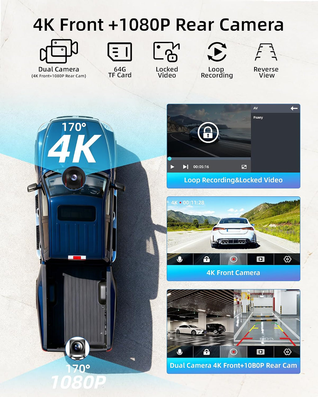 9'' Wireless Carplay Screen for Car Android Auto Monitor Display Screen Carplayer Receivers 4K Dash Cam IPS Car Touchscreen with 1080p Backup Camera Voice Control BT FM Mirror Link