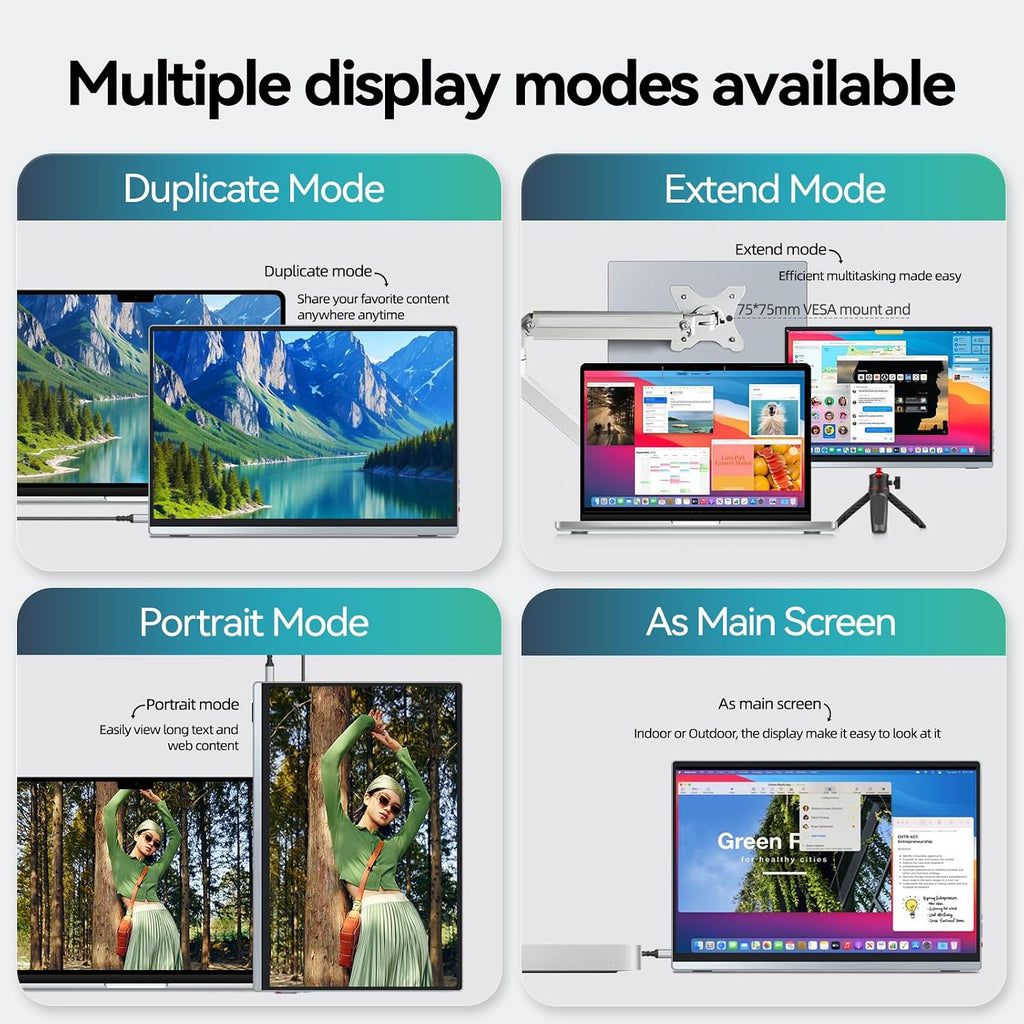 Intehill Portable Monitor 4k,Anti-Glare 13.4' 3840 * 2400 IGZO Screen, 4K Portable Travel Monitor, 1500:1,500 Nits Screen,HDR,sRGB 100%,Built-in Speakers,Dual USB-C,HDMI for Laptop Mac Phone PS5
