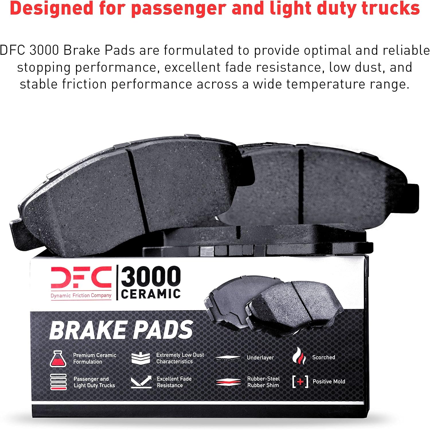 Dynamic Friction Company Front Brakes and Rotors|Drilled Slotted Brake Rotors| Front 3000 Ceramic Brake Pads and Rotors Kit| Automotive Replacement Brake Kits