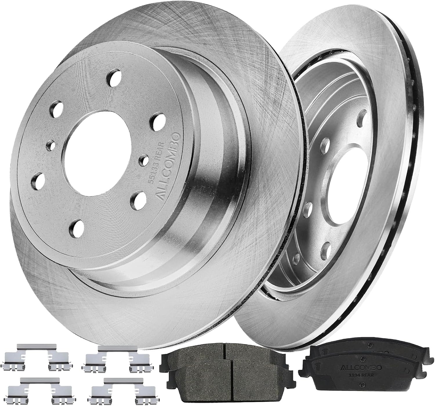 Allcombo 13.58' Rear Brake Kit for 2007 2008 2009 2010 2011 2012 2013 2014 Cadillac Escalade ESV Chevy Suburban 1500, for Avalanche Silverado 1500, GMC Sierra Yukon XL Brakes Rotors Pads Replacement