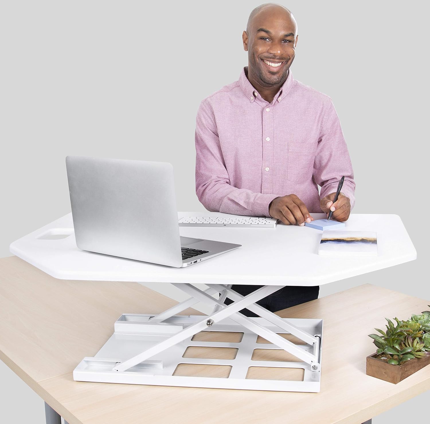 Stand Steady X-Elite Pro | Premier Corner Standing Desk Converter | Extra Large 40 Inch Sit to Stand Workstation | Height Adjustable for Cubicles and L-Shaped Desks (27.25' L x 39.25' W)