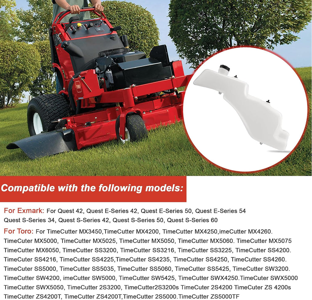 Fuel Tank Asm Part # 119-3324 Compatible with Quest E S Series, Toro TimeCutter MX, TimeCutter SS, TimeCutter SX, TimeCutter ZS Series