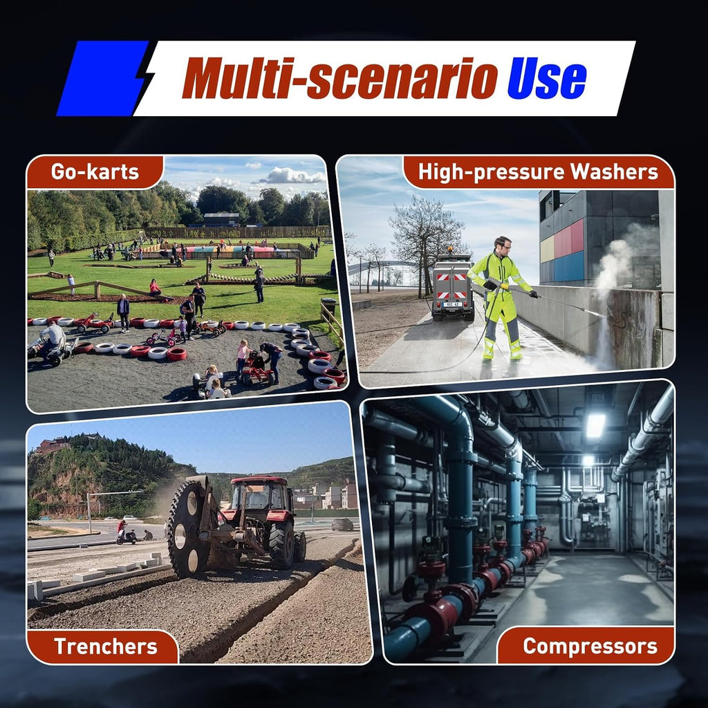 15HP 4 Stroke Gasoline Engine 420CC Inclined Engine Motor OHV Recoil/Manually Starting The Engine Motor Go Kart Gas Engine Log Splitter Microtillers