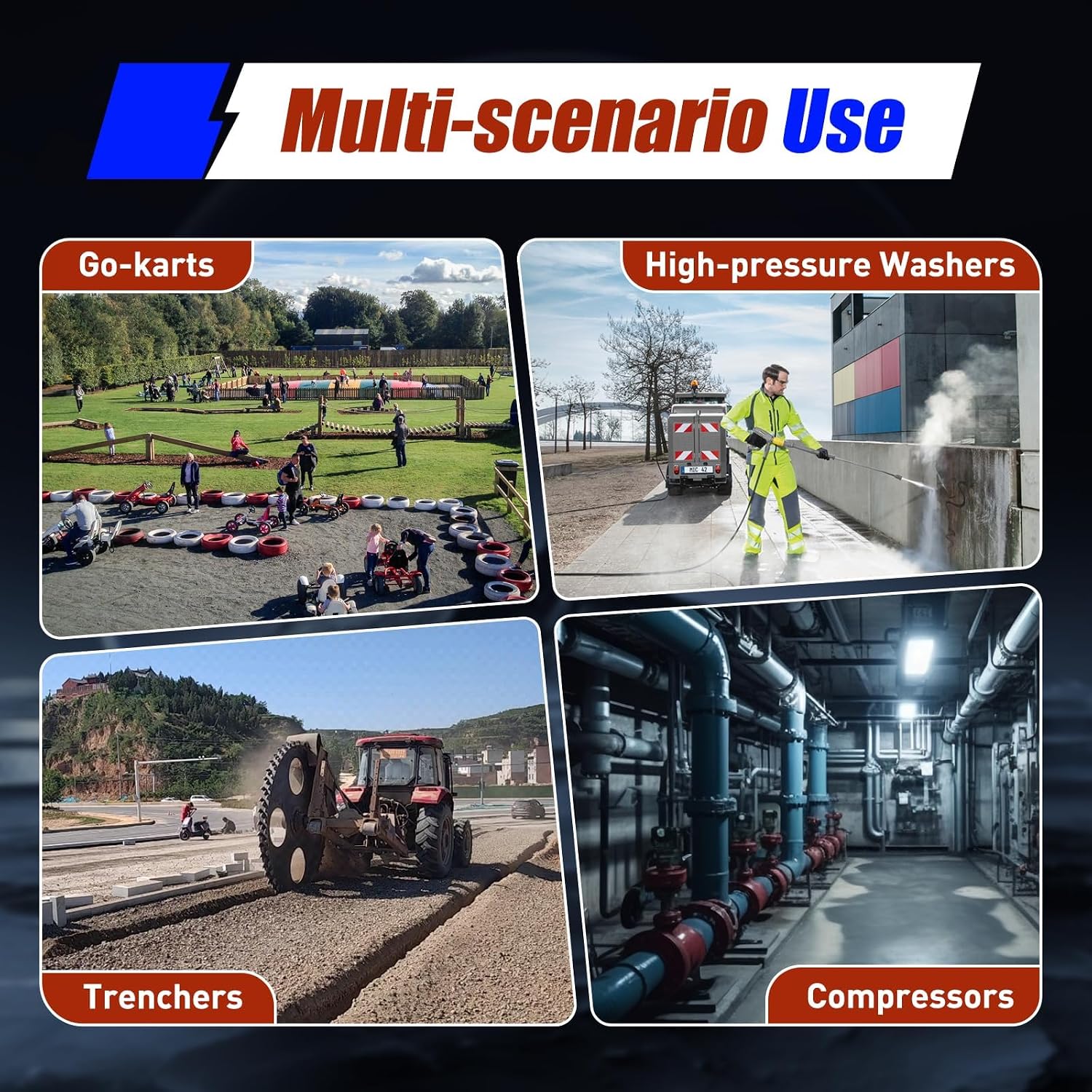 15HP 4 Stroke Gasoline Engine 420CC Inclined Engine Motor OHV Recoil/Manually Starting The Engine Motor Go Kart Gas Engine Log Splitter Microtillers