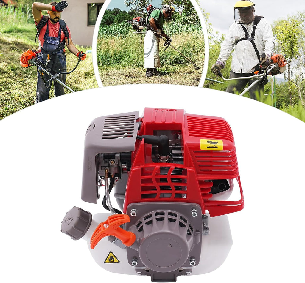 LOYALHEARTDY Gas Engine 4-Stroke 31CC Multi-Use Gas Motor Hand Pull Start Air Cooling Single-Cylinder Lawn Mower Engine Gas Powered Multi-Use Gas Motor, W57R24ERF54