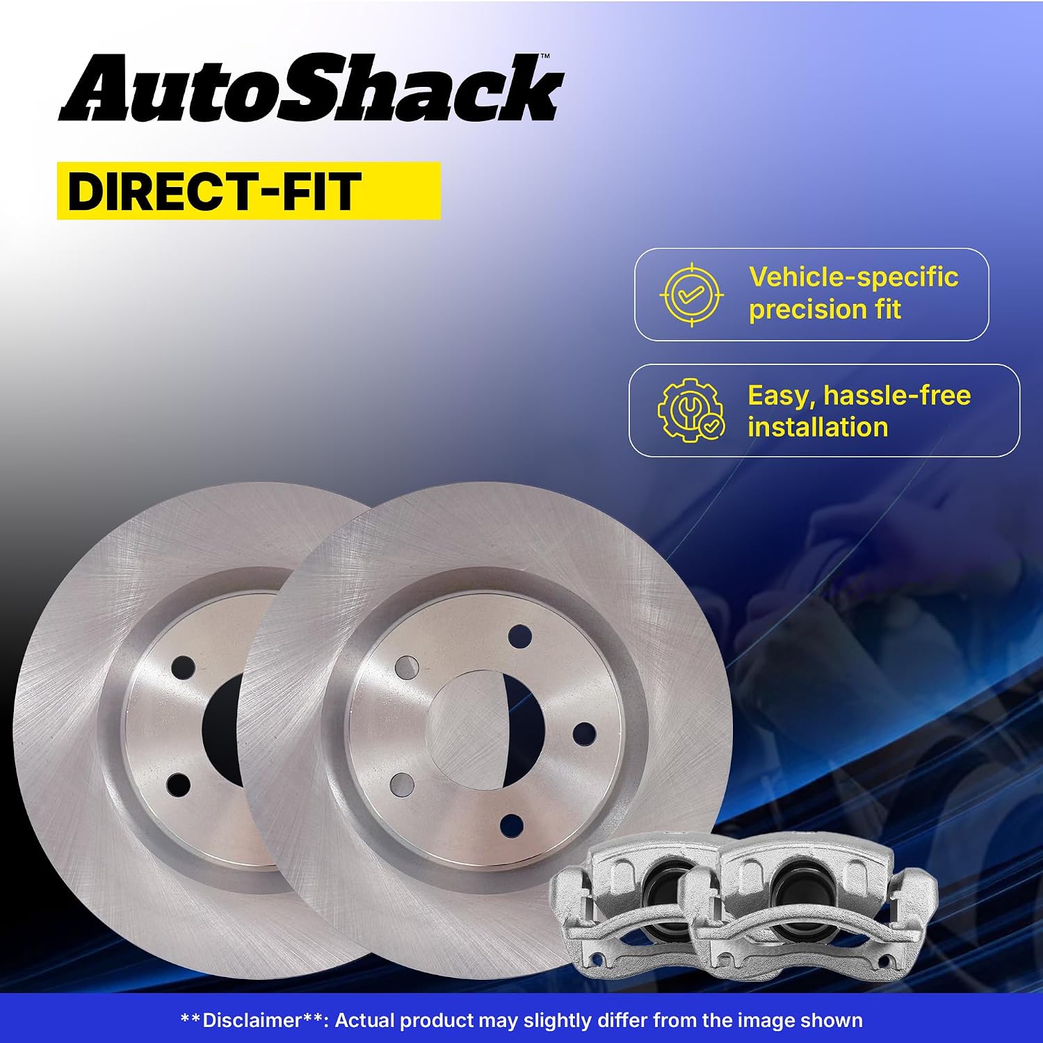 AutoShack Front & Rear Brake Rotors & Calipers for Honda, Civic 2006-2011, FWD L4 1.8L