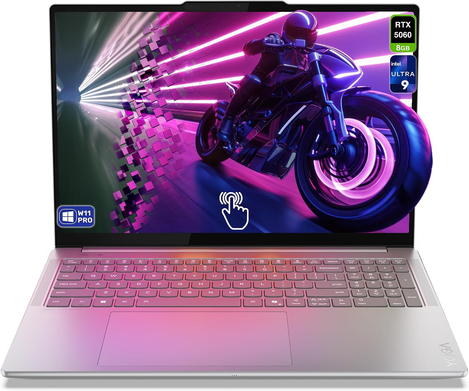 Lenovo Yoga Pro 9i Laptop, Intel Ultra 9-285H, 32 GB LPDDR5x RAM, 1 TB PCIe SSD, 16' 3.2K (3200x2000) OLED Touchscreen, Nvidia G-Force RTX 5060, Backlit Keyboard, W11 Pro, Luna Grey