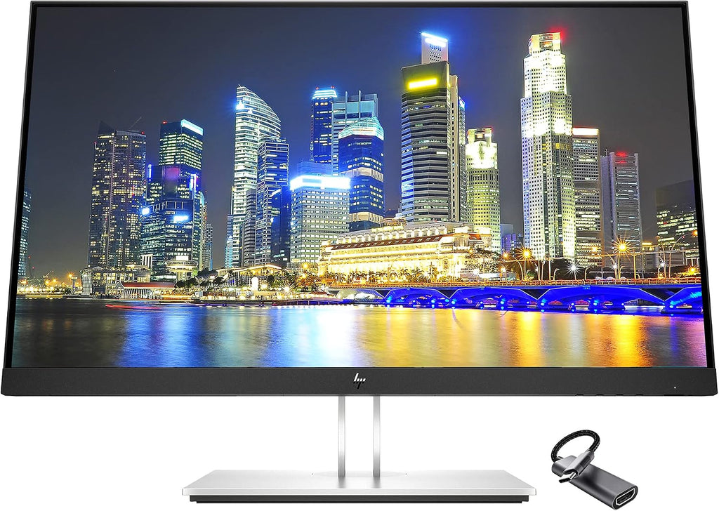 HP EliteDisplay E24 G4 24 Inch IPS FHD Multi-Device Monitor Bundle with Blue Light Filter, HDMI, DisplayPort, HDMI to USB-C Adapter, Compatible with MacBook, MacBook Pro, iPad and iPhone
