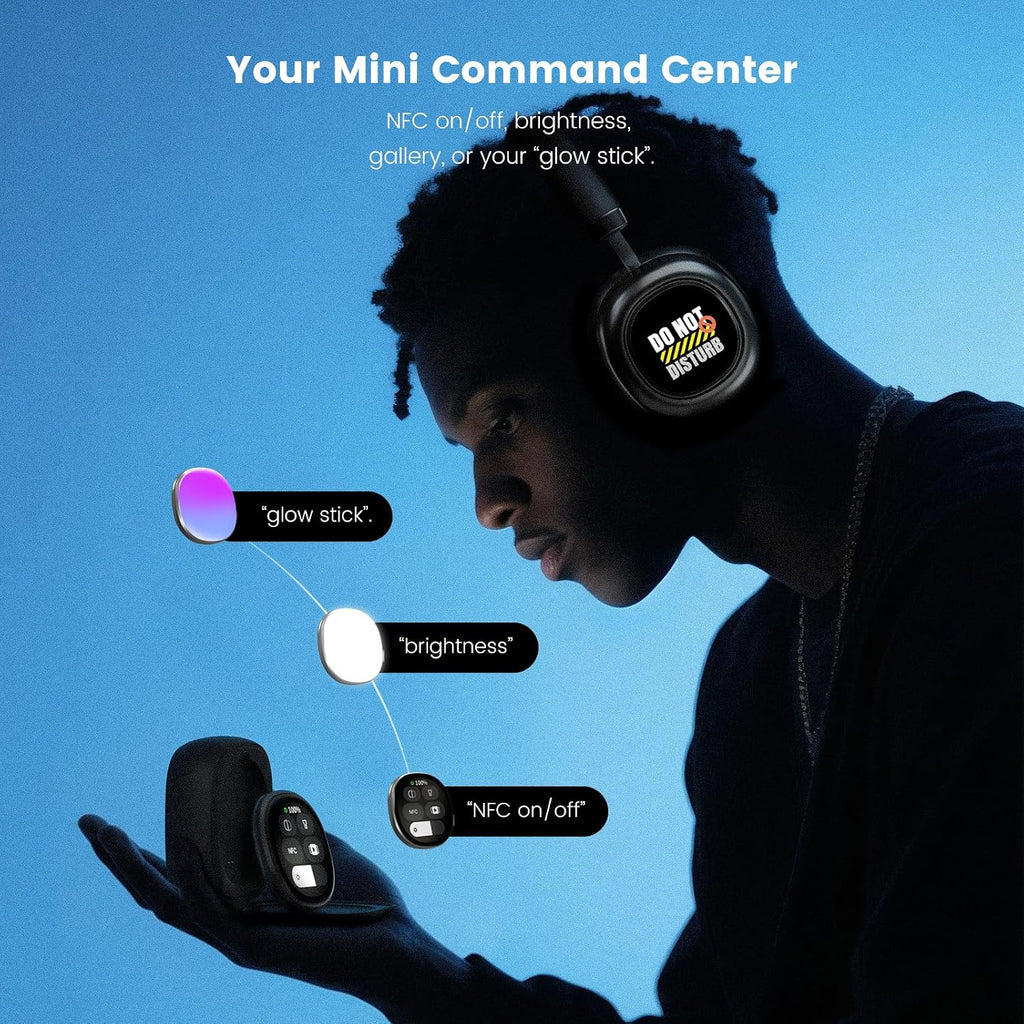 VWS X1 Wireless Over Ear Bluetooth Headphones, Noise Cancelling Headphones with 40mm Jamo Drivers, Dual OLED Touchscreen, APP Control, 60H Playtime, Silver