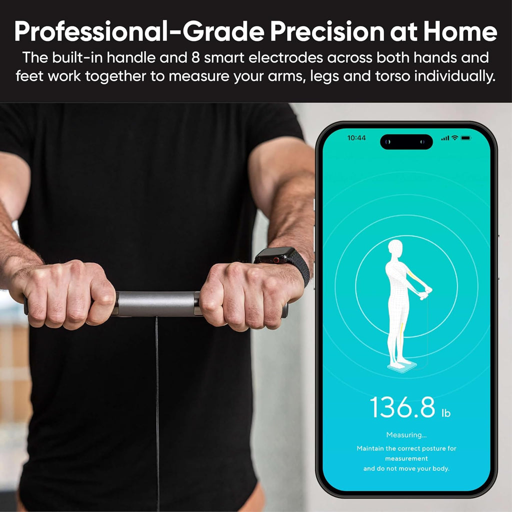 Wyze Smart Scale Ultra BodyScan with Handle – Wi-Fi & Bluetooth Body Composition Scale for Weight, BMI, Body Fat, Muscle Mass, and Segmental Measurement, 400 lbs, Black