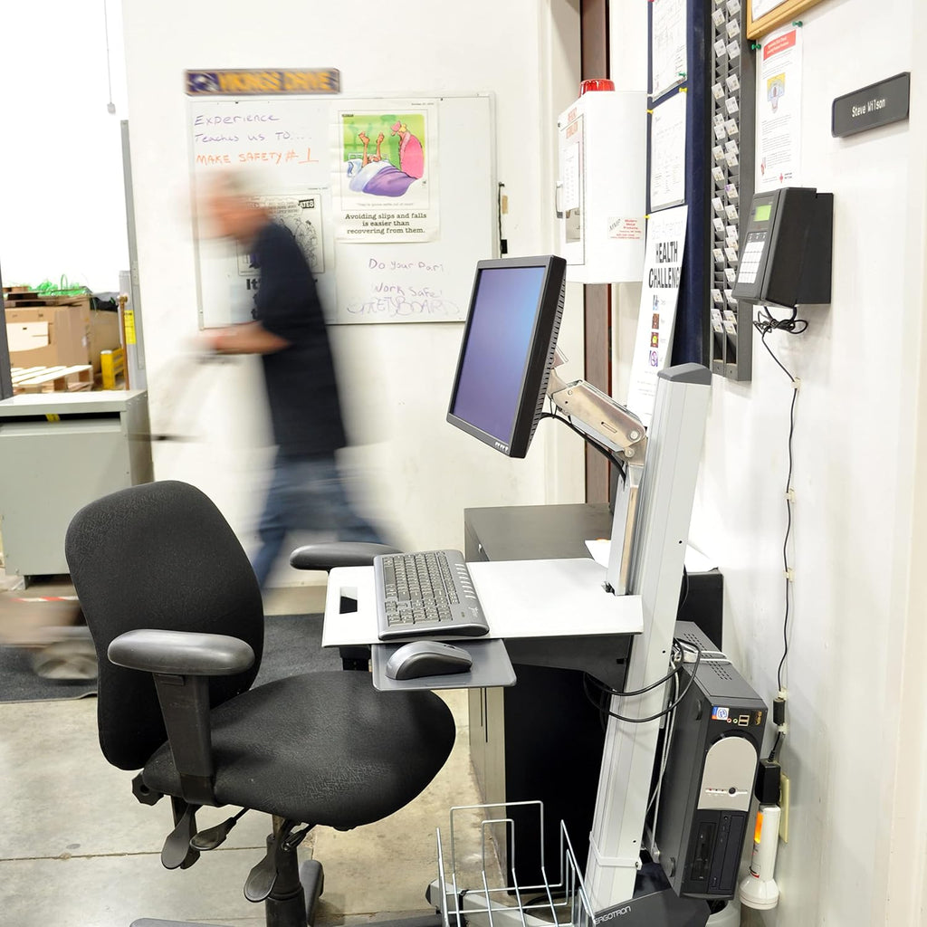 Ergotron – Neo-Flex Rolling Computer Cart, Mobile Standing Desk Workstation – Monitor, Grey