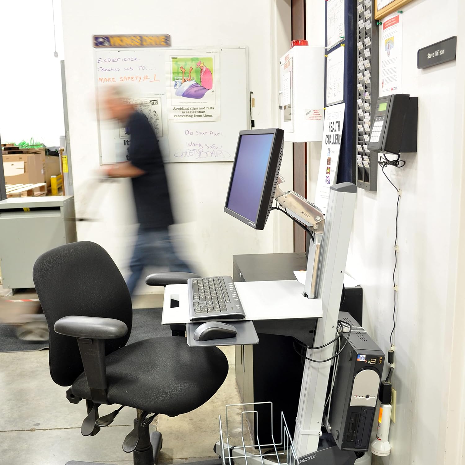 Ergotron – Neo-Flex Rolling Computer Cart, Mobile Standing Desk Workstation – Monitor, Grey