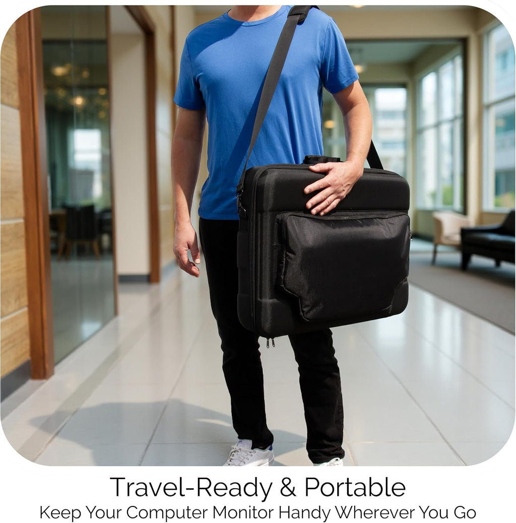 CASEMATIX Protective Carrying Case Compatible with LG StanbyME 2 27-Inch Portable Touchscreen Monitor - Travel Case with Strap and Padded Foam, Shockproof Monitor Storage Bag, Does Not Fit Stand