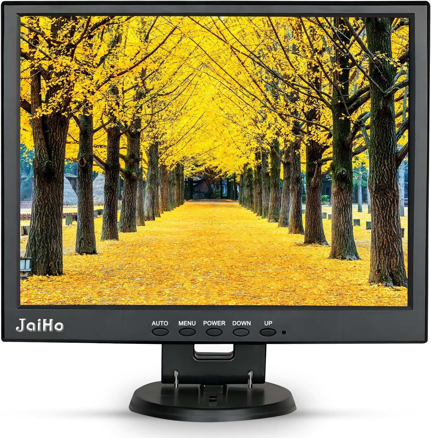 JaiHo 14-Inch 4:3 Security Monitor, 1024x768 No Image Stretching CCTV Screen with Metal Housing, BNC HDMI VGA AV USB Input, Industrial Display with Built-in Speakers Remote Control & VESA Mount