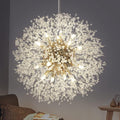 Lingkai 23.6' Gold Modern Crystal Chandeliers Firework, Bubble Chandelier Lighting for Bathroom Dining Room Bedroom Kitchen Island Living Room Light Fixture, 16-Light Gold Hanging Round Chandalier