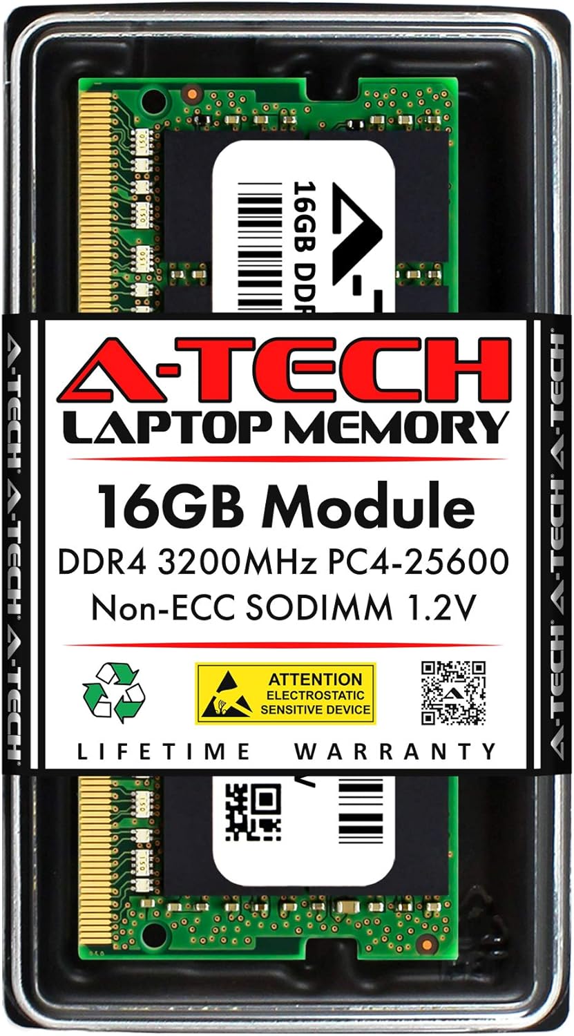 A-Tech 16GB RAM for Lenovo Legion 5/5i Gaming Laptop | DDR4 3200MHz PC4-25600 SODIMM 1.2V 260-Pin Non-ECC SO-DIMM Memory Upgrade