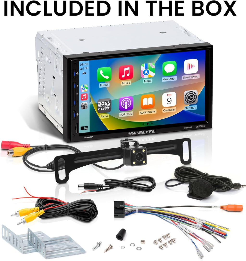 BOSS Audio Systems BE7ACP-C Car Stereo - Apple CarPlay, Android Auto, 7 Inch Touchscreen, Bluetooth, No CD DVD Player, Radio Receiver, Backup Camera