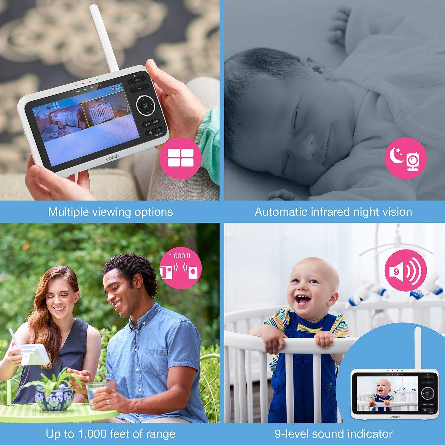 VTech Video Baby Monitor with 2 Cameras, SM8252-2