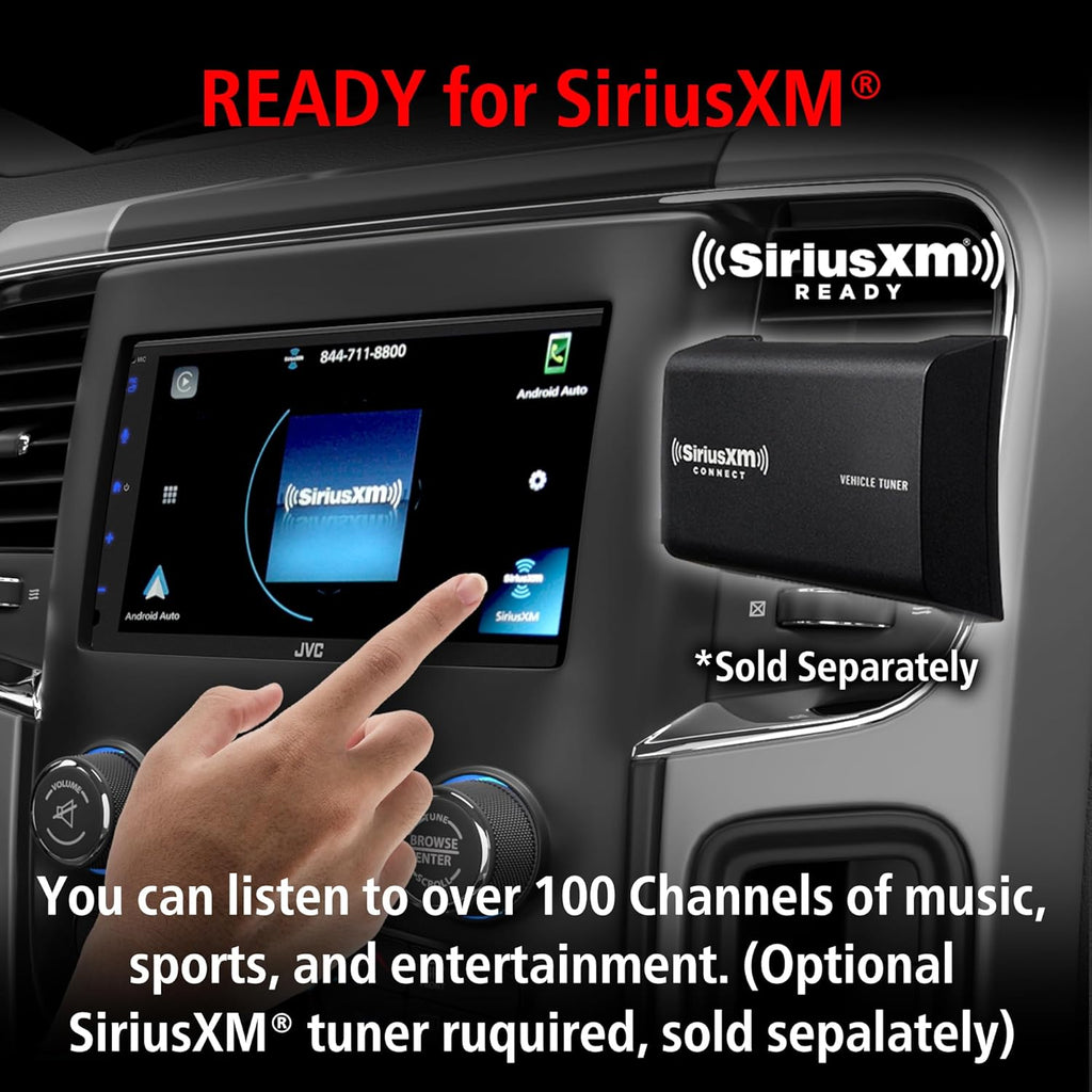 JVC KW-M690BW 6.8' Capacitive Touchscreen Car Stereo – Wireless Apple CarPlay & Android Auto, Bluetooth, USB Mirroring, 13-Band EQ
