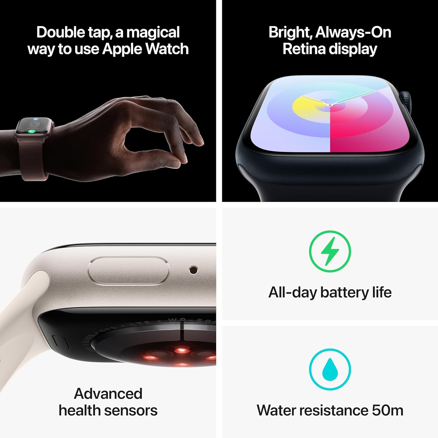 Apple Watch Series 9 [GPS + Cellular 41mm] Smartwatch with Pink Aluminum Case with Pink Sport Band S/M. Fitness Tracker, ECG Apps, Always-On Retina Display