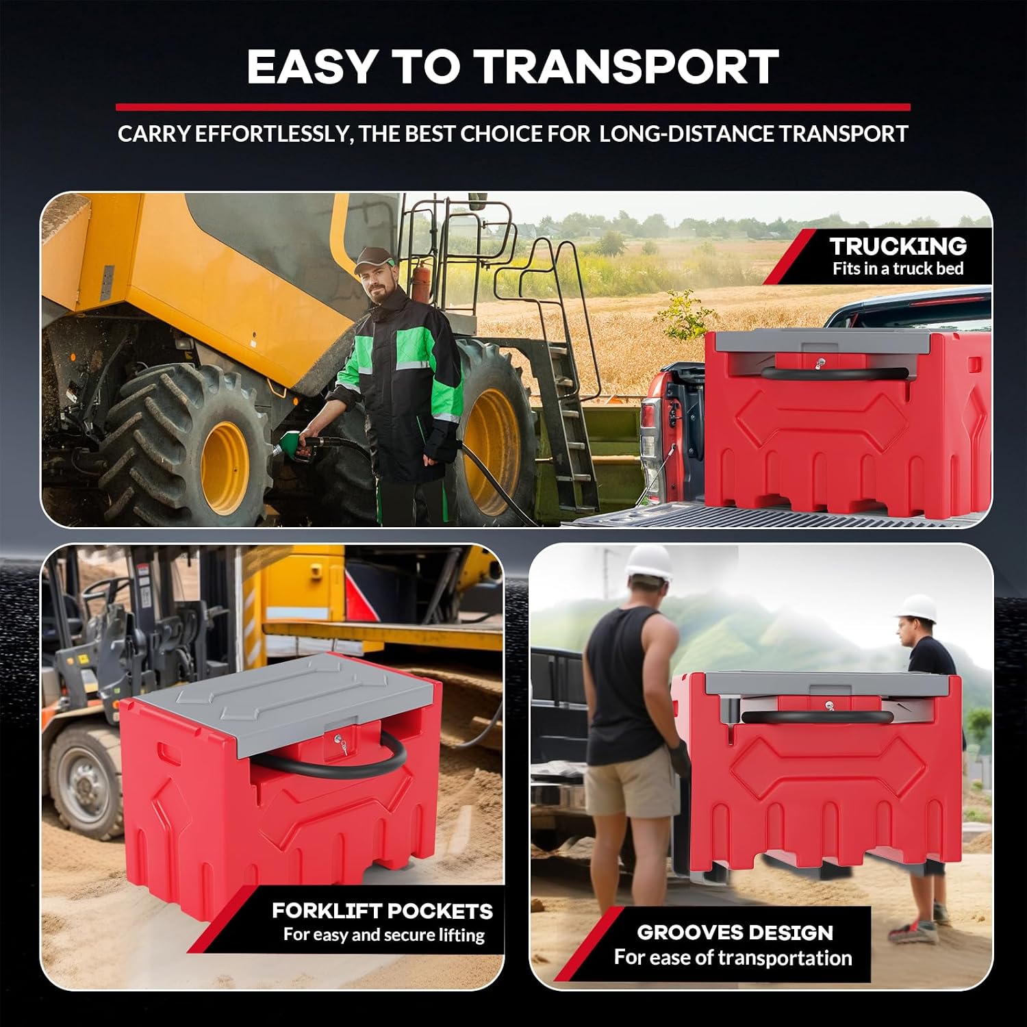 Fuel Caddy 50 Gallon 192l Portable Gas Caddy Fuel Storage Tank with 4 Wheels Manual Transfer Pump, Gasoline Diesel Fuel Container for Cars, Lawn Mowers, ATV, Boats