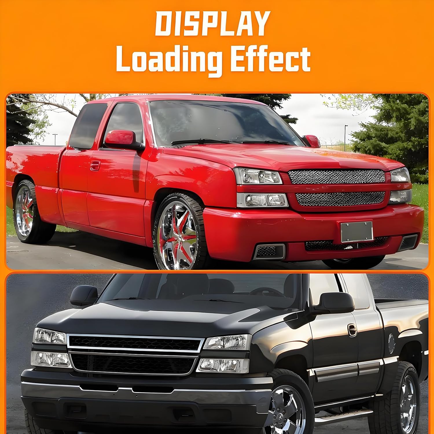 Headlights and Tail Lights Assembly Set For 2003 2004 2005 2006 Chevy Silverado 1500 2500 3500& HD Pickup/For 2007 Chevy Silverado Classic Truck Replacement Bumper Headlamps&Rear Brake Lamps(LH&RH)