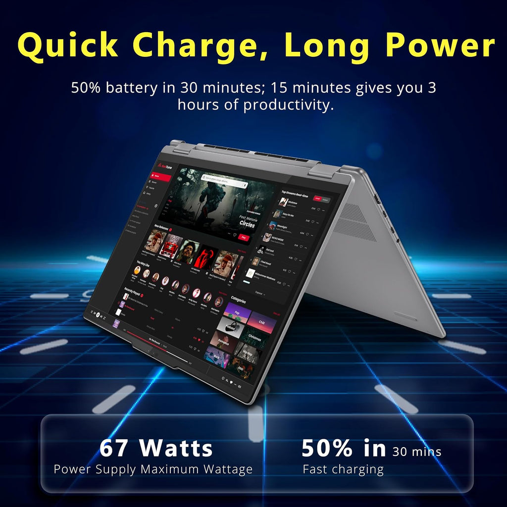Lenovo Yoga 7 2-in-1 16' WUXGA Touchscreen Laptop, AMD Ryzen 7 8840HS, 16GB LPDDR5X, 1.5TB Storage (512GB PCIe SSD&1TB Docking Station Set), Backlit Keyboard, Fingerprint, Win 11 Pro, Arctic Gray