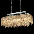 12-Lights Modern Luxury Crystal Chandeliers for Dining Room Light Fixtures Over Table | L36 Chrome Crystal Kitchen Island Lighting | Oval Hanging Chandeliers for Living Room Kitchen Bathroom