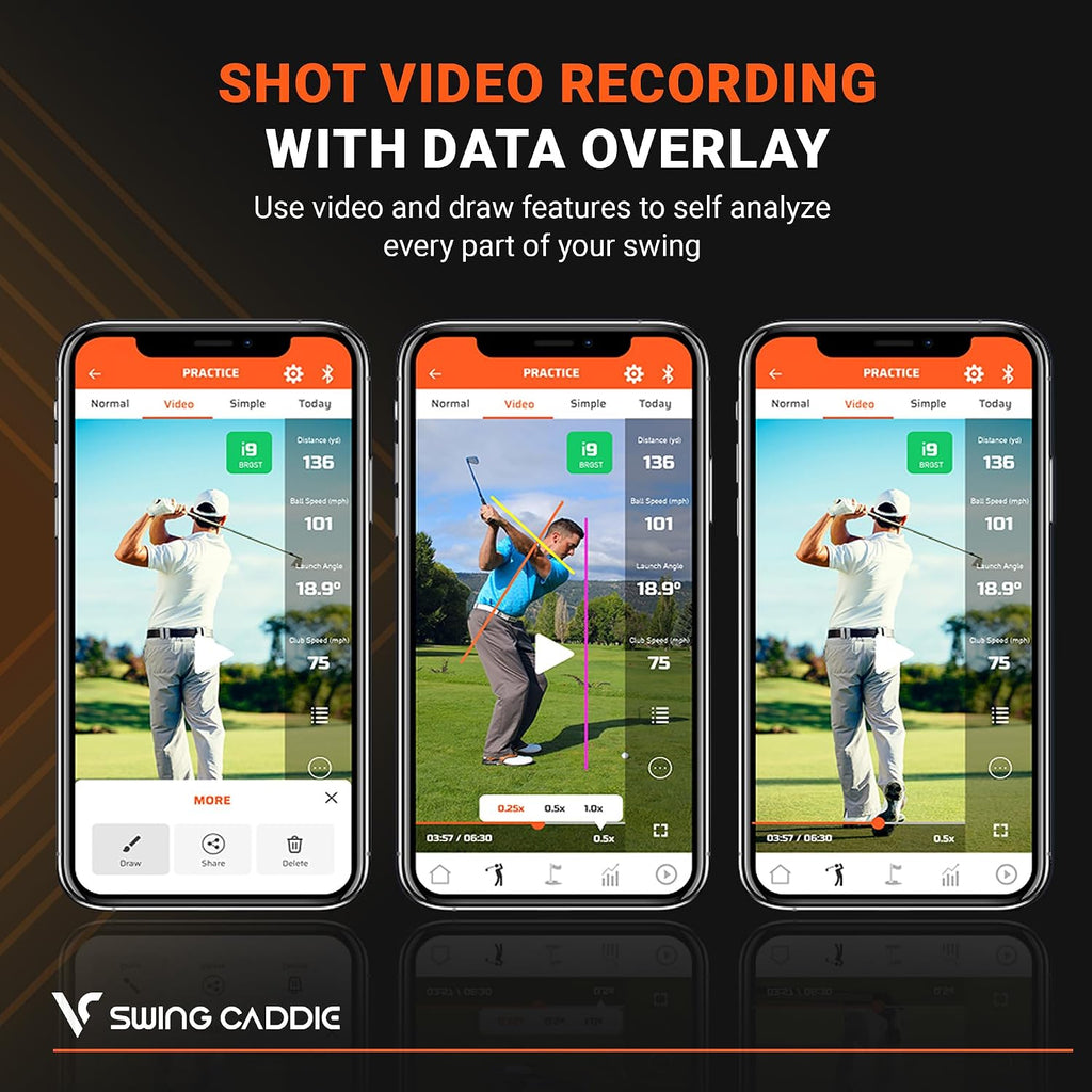 Voice Caddie Portable Golf Launch Monitor and Swing Analyzer with Real-Time Shot Data Tracking | Ideal Golf Swing Trainer/Training Equipment for Indoor & Outdoor | Up to 20 Hours Battery Life