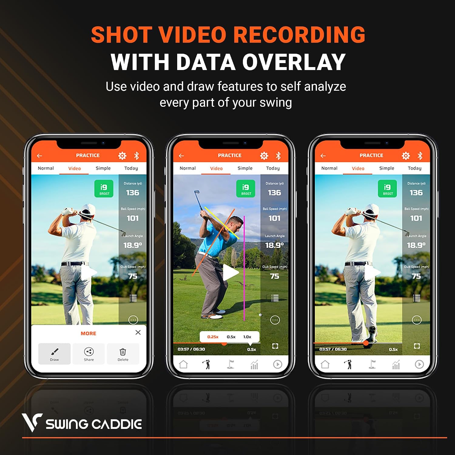 Voice Caddie Portable Golf Launch Monitor and Swing Analyzer with Real-Time Shot Data Tracking | Ideal Golf Swing Trainer/Training Equipment for Indoor & Outdoor | Up to 20 Hours Battery Life