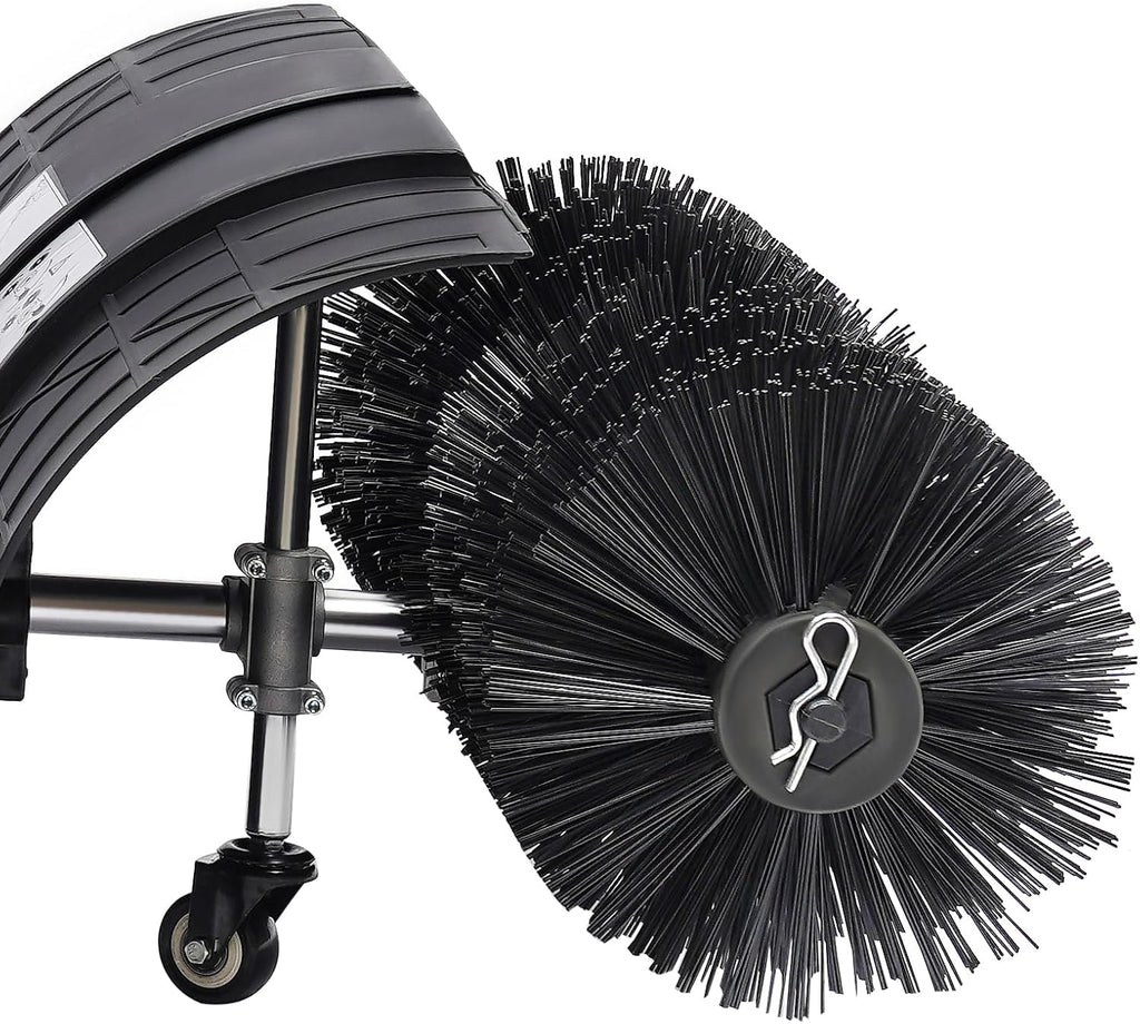 52CC Gas Handheld Sweeper, 52cc 2Stroke Gas Walk Behind Push Lawn Sweeper, Snow Sweeping Broom Artificial Grass Power Brush Lawn Sweeper Cleaner Tools for Lawn Leaf Artificial Turf Grass Gravel