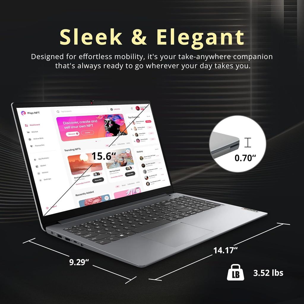 Lenovo Ideapad 1i 15.6' FHD Touchscreen Laptop, Intel i3 1215U, 16GB RAM, 1.16TB Storage(1TB SSD+160GB Docking Station Set), Intel UHD Graphics, Full Size Keyboard, Win11 Pro, Gray
