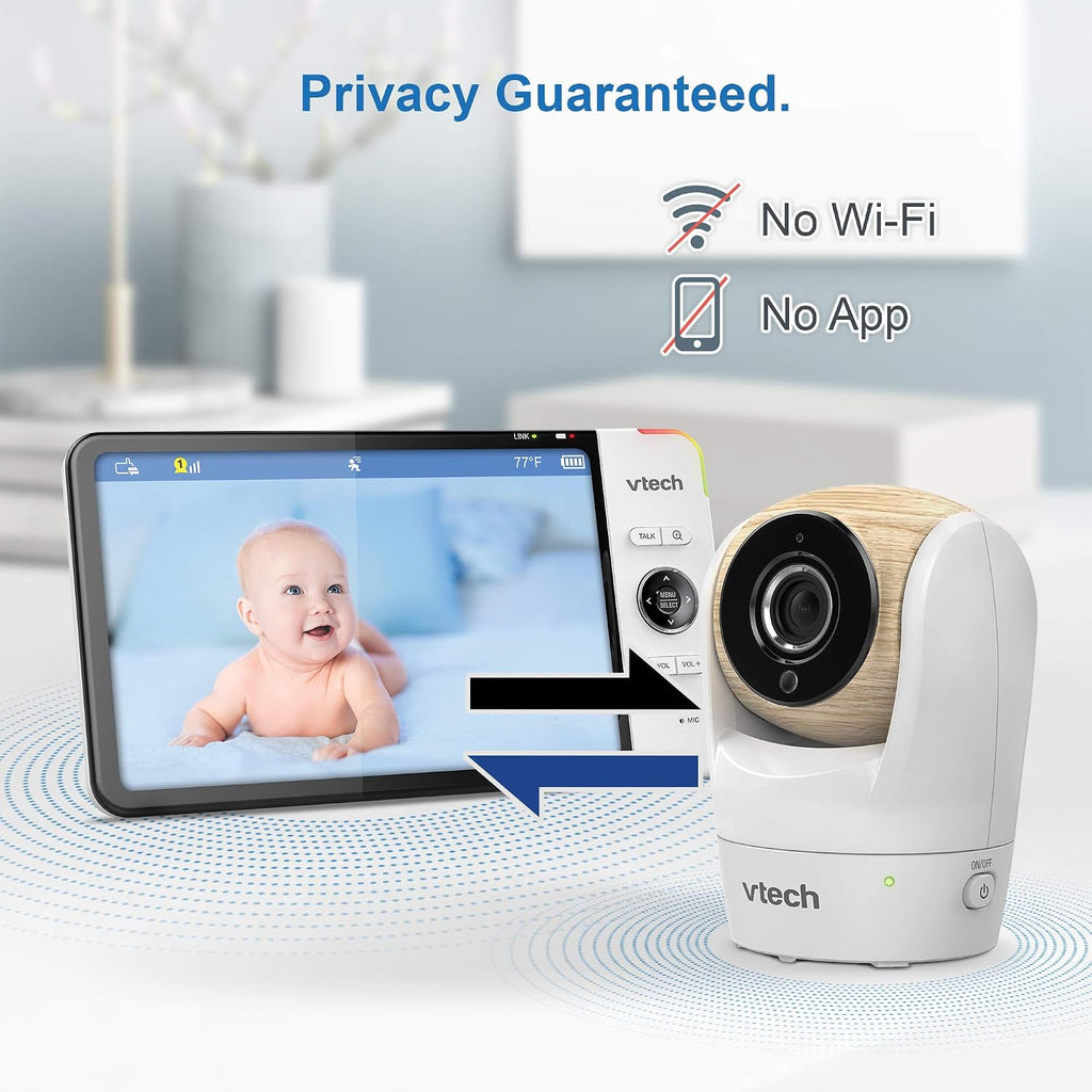 LeapFrog LF915-2HD Baby Monitor, 2 Cameras, 5' 720p Screen, 360° Pan-Tilt-Zoom, Color Night Vision & VTech [Upgraded] VM919HD Baby Monitor, 7' 720p Screen,360 Panoramic Viewing, 110 Wide-Angle View
