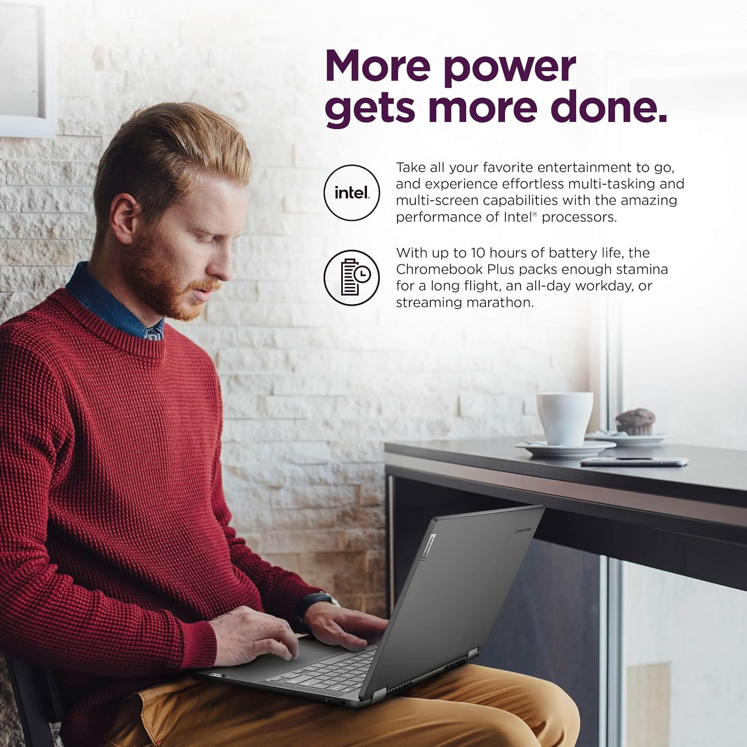 Lenovo IdeaPad 5 Flex 5i Chromebook plus 14' FHD+ 2-in-1 Touchscreen Laptop (Intel 6-Core i3-1315U, 8GB RAM, 256GB SSD) Business, Home, Students, Slim, 1080p Webcam, Backlit, Wi-Fi 6E, Chrome OS, Gray