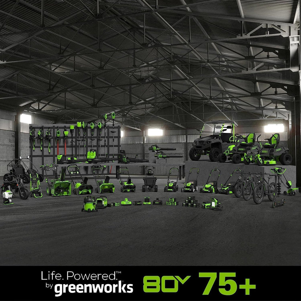 Greenworks 80V 25' Cordless Brushless Self-Propelled Rear Wheel Drive 3-in-1 Lawn Mower + 16' String Trimmer + 730 CFM Leaf Blower Combo Kit - 4.0Ah & 2.5Ah Batteries (2) + 2 Chargers | Zero Emissions