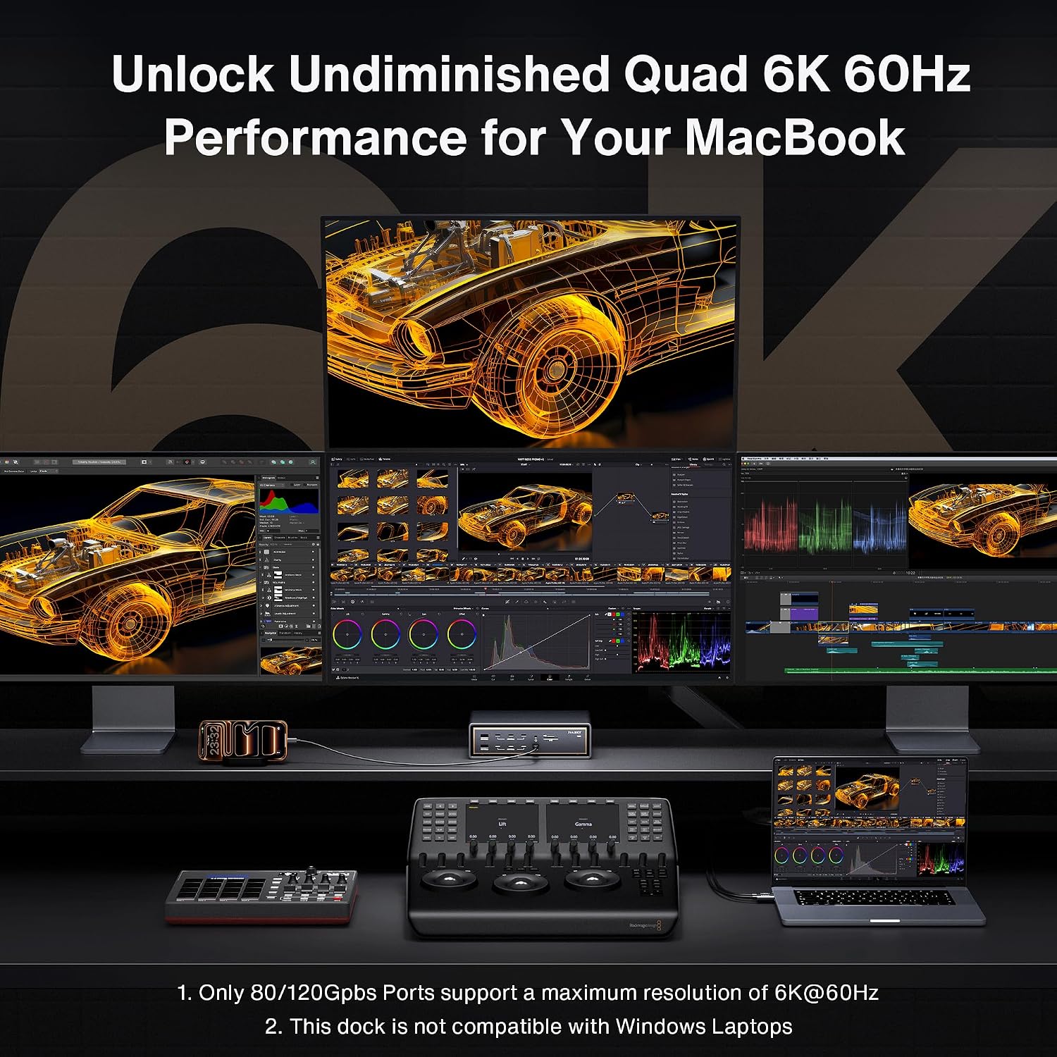 iVANKY 26-in-1 FusionDock Ultra Compatible with Thunderbolt 5, 10GbE MacBook Docking Station, Quad 6K/Triple 8K Display Dock for Mac M1-M5 Pro/Max, 120Gbps, 240W (Incompatible with Windows)