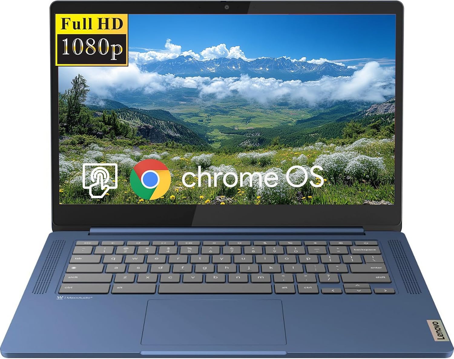 Lenovo IdeaPad Slim 3 Chromebook Laptop, 14' FHD Touchscreen Laptop, MediaTek Kompanio 520, 4GB RAM, 64GB eMMC, Wi-Fi 6, Chrome OS, Abyss Blue