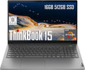 Lenovo ThinkBook 15 Business Laptop (15.6' FHD Anti-Glare, 16GB RAM, 512GB SSD, AMD Ryzen 7 5825U (> Intel i7-1165G7)), FHD Webcam w/ Shutter, Military Grade, Fingerprint, Ethernet, Win 11 Pro, Grey