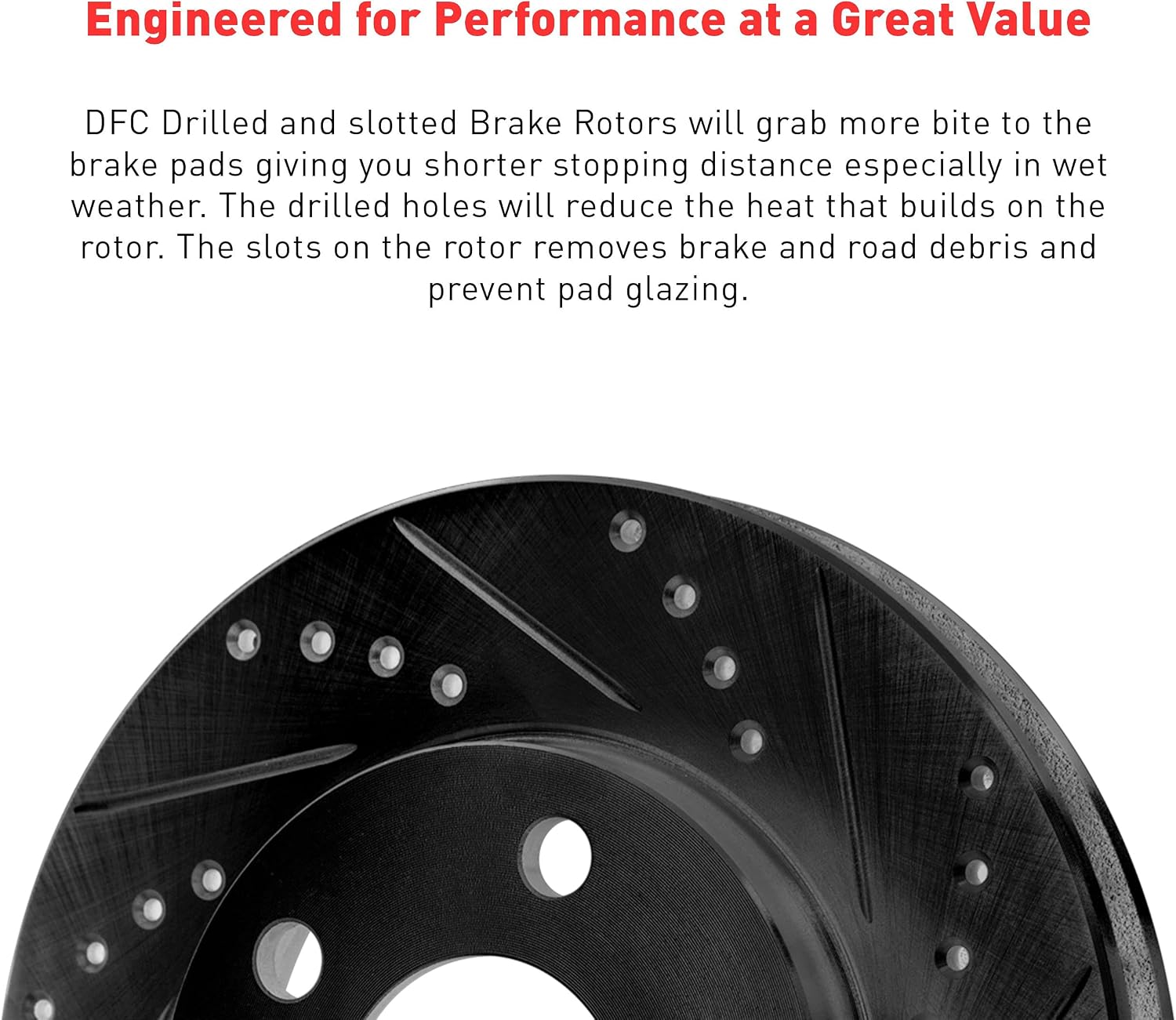 Dynamic Friction Company Front Brakes and Rotors|DrilledBrake Rotors| Front 3000 Ceramic Brake Pads and Rotors Kit| Automotive Replacement Brake Kits