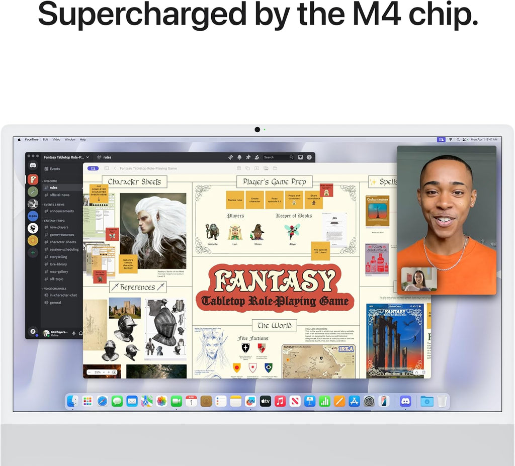 Apple 2024 iMac All-in-One Desktop Computer with M4 chip with 8-core CPU and 8-core GPU: Built for Apple Intelligence, 24-inch Retina Display, 16GB Unified Memory, 256GB SSD Storage; Silver