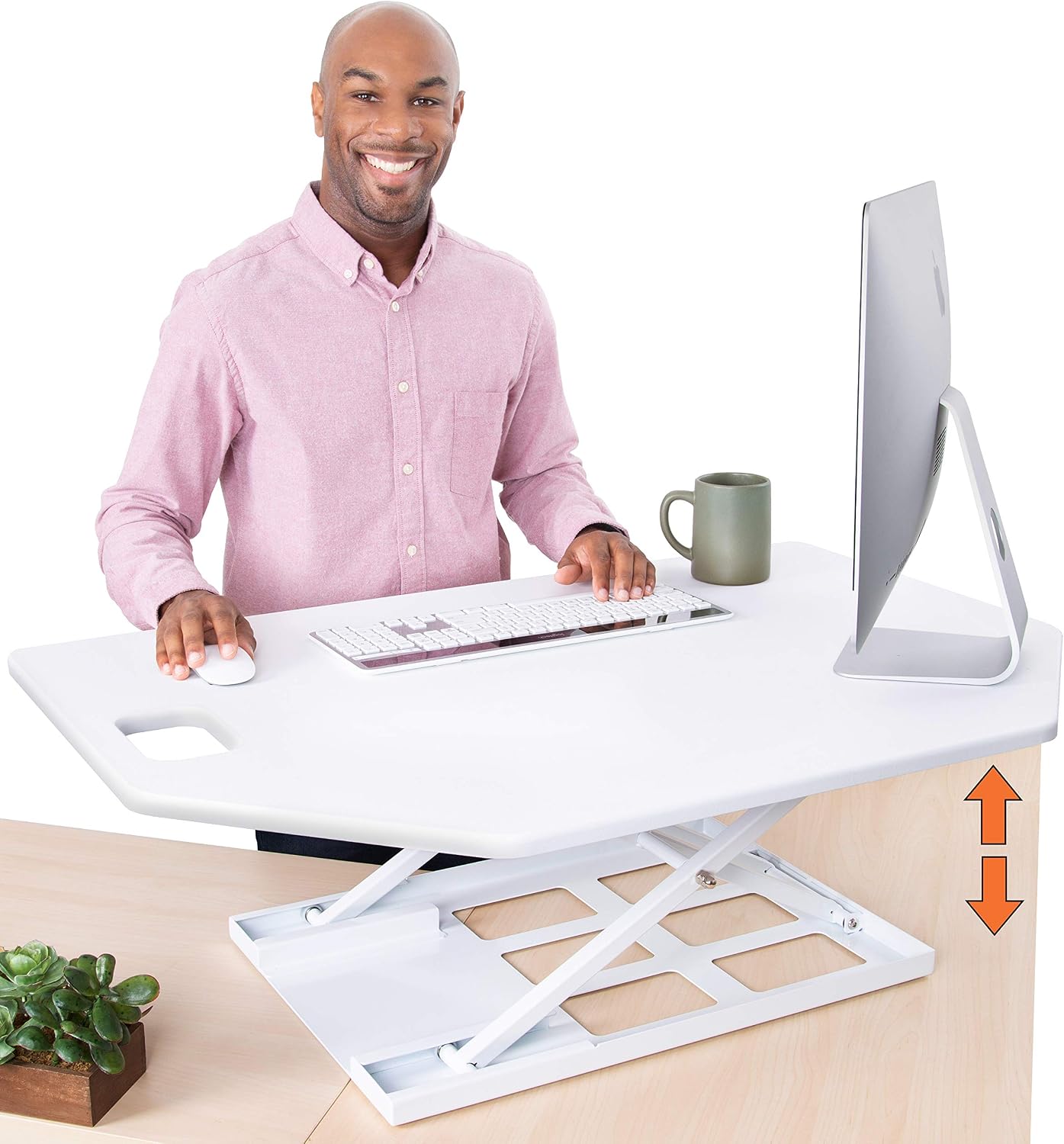 Stand Steady X-Elite Pro | Premier Corner Standing Desk Converter | Extra Large 40 Inch Sit to Stand Workstation | Height Adjustable for Cubicles and L-Shaped Desks (27.25' L x 39.25' W)