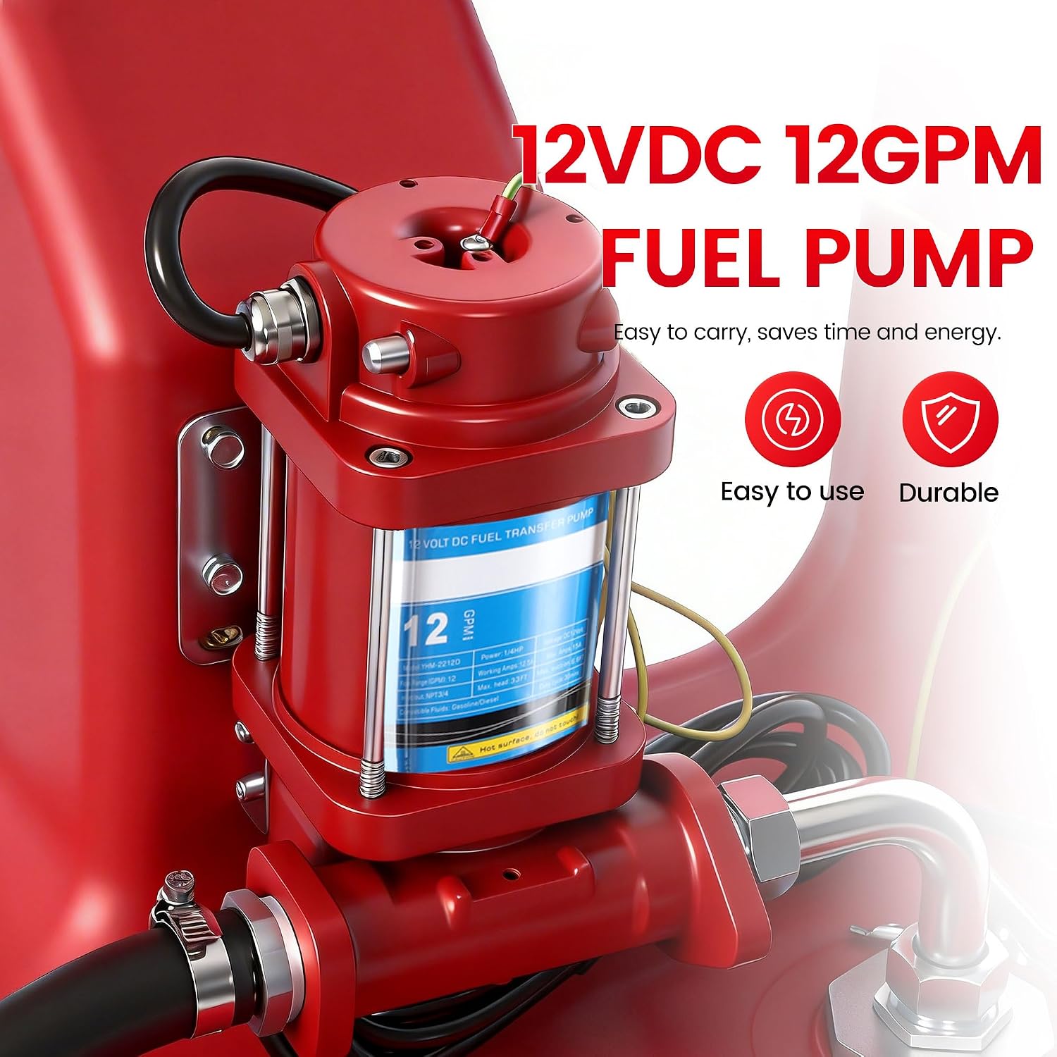 32 Gallon Fuel Caddy 2 Pack, 120L Portable Transfer Caddy with 12 GPM 12V DC Electric Pump for Gasoline Diesel (Pack of 2)