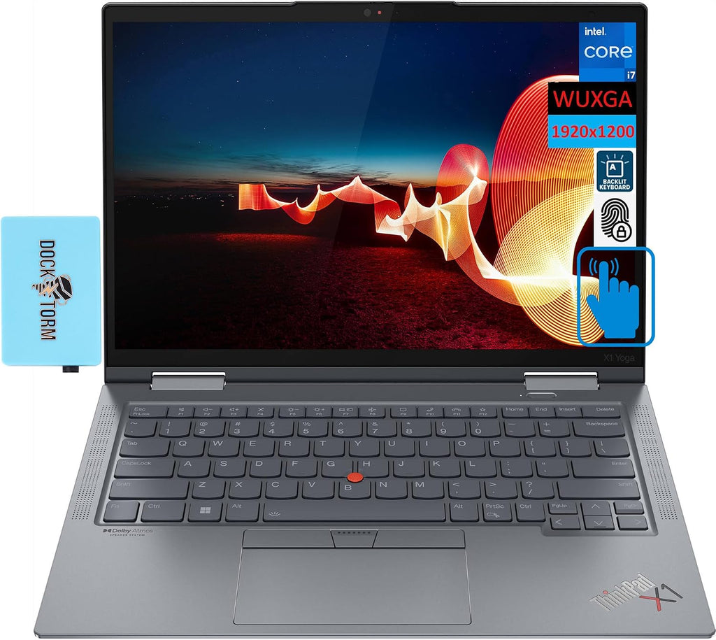 Lenovo ThinkPad X1 Yoga Gen 6 14' Touchscreen WUXGA IPS 2-in-1 Laptop (Intel i7-1185G7, 32GB RAM, 1TB SSD, Intel Iris Xe, Backlit KYB, FP, 2 Thunderbolt 4, WiFi 6, Win 11 Pro) w/Dockztorm Dock