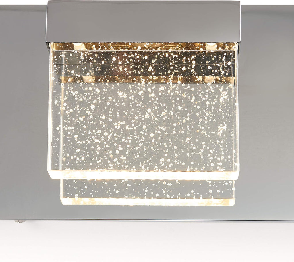 artika Bubble Cube 23W LED Modern Vanity Light Fixture, Chrome Finish, Ideal for Bathroom Lighting - 1500 Lumens 3000 Kelvin Made of Steel, No Bulb Required